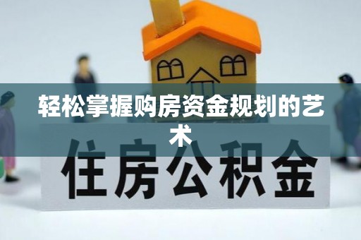 民和轻松掌握购房资金规划的艺术