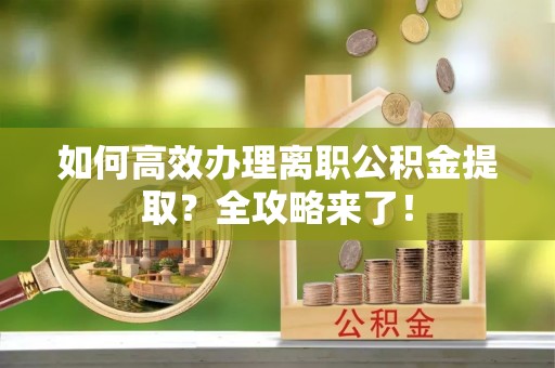 民和如何高效办理离职公积金提取？全攻略来了！