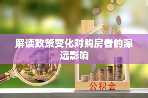 民和解读政策变化对购房者的深远影响