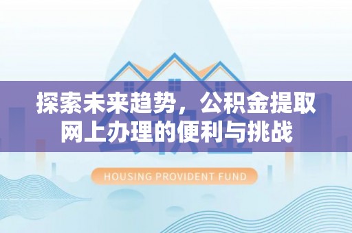 民和探索未来趋势，公积金提取网上办理的便利与挑战
