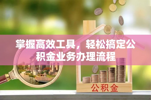 民和掌握高效工具，轻松搞定公积金业务办理流程