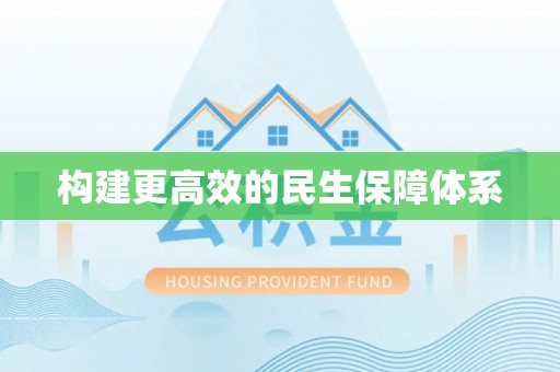 民和构建更高效的民生保障体系